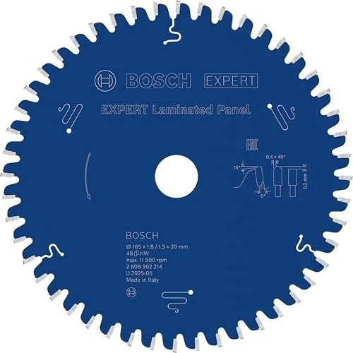 Bosch Professional Expert for Laminated Panel Kreissägeblatt 48Z, 165x1.3x20mm, 1 Stück
