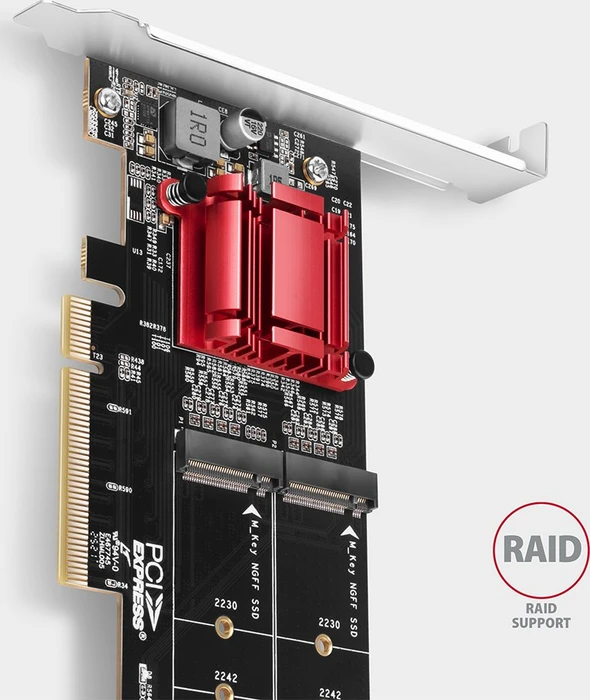 Axagon PCIe -> 2x M.2 PCIe, PCIe 3.0 x8