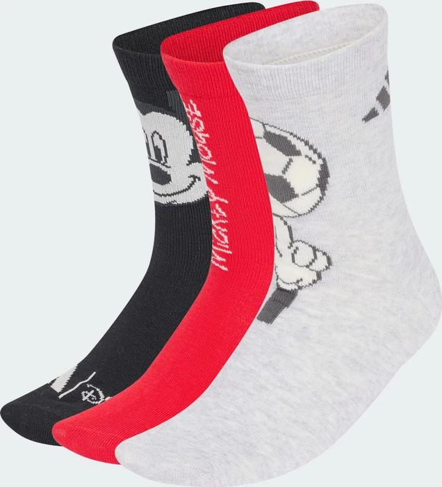 adidas Disney Micky Maus Socken black/pure ruby/light grey heather, 3 Paare (Junior)