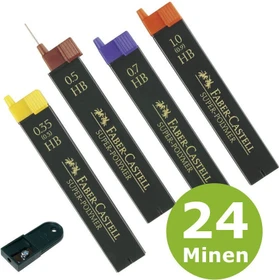 Faber-Castell Super-Polymer Druckbleistiftmine B 1.4mm graphit, 4er-Pack