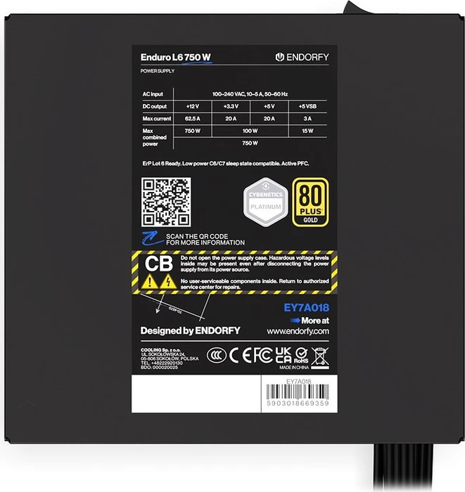 Endorfy Enduro L6 750W, ATX 3.1
