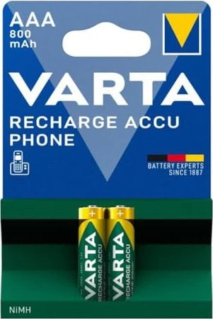 Varta Recharge Accu Phone Micro AAA NiMH 800mAh, 2er-Pack