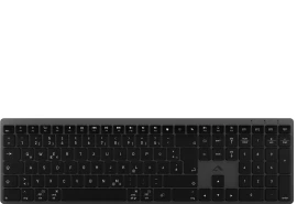Alogic Hush Full Size USB-C Rechargeable Wireless Keyboard, schwarz, LEDs weiß, USB/Bluetooth, DE (HKH3ZBK-DE)