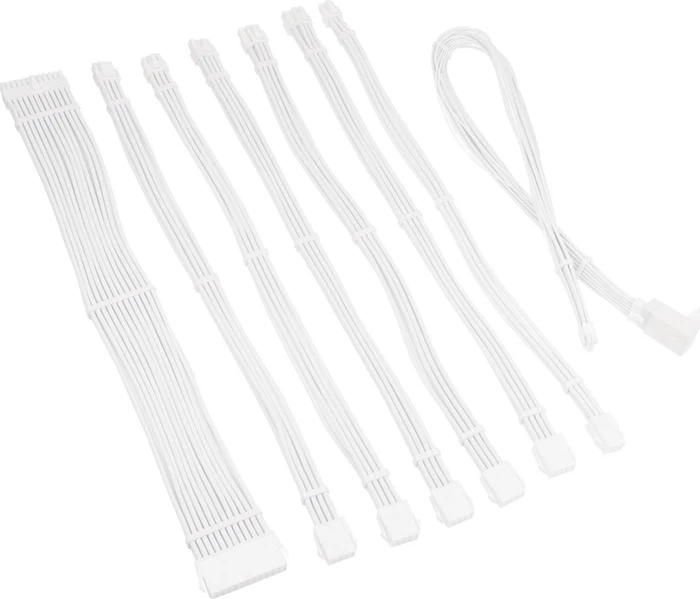 Kolink Core Pro Braided Cable Extension Kit 12V-2x6, Typ 2, Sense-Pins an der Unterseite, Brilliant White