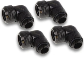 Alphacool Eiszapfen 90° G1/4" auf 13mm HardTube Anschraubtülle, schwarz, 4er-Pack