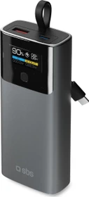 SBS Mobile Power Bank 10000 mAh LCD PD 20W grau