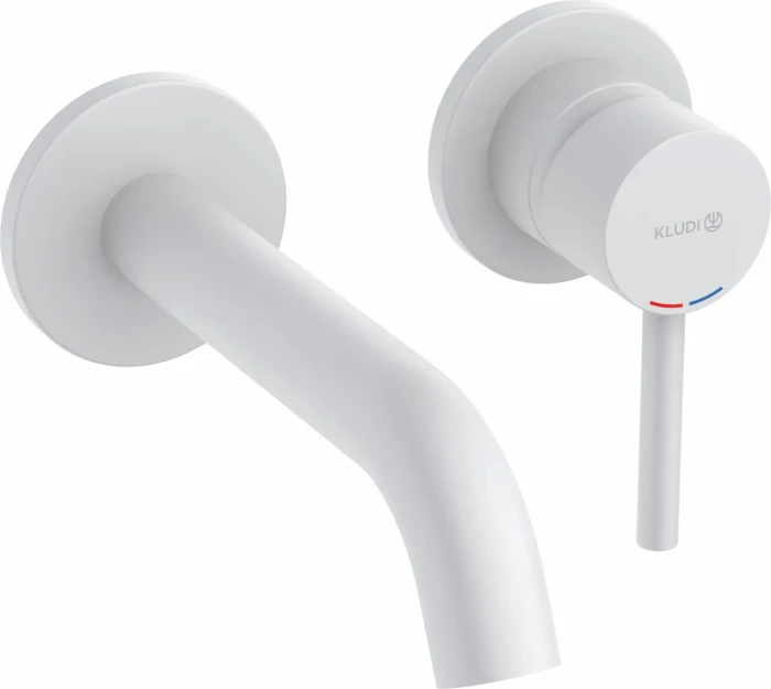 Kludi Bozz Unterputz-Waschtisch-Zweiloch-Wand-Einhandmischer matt white
