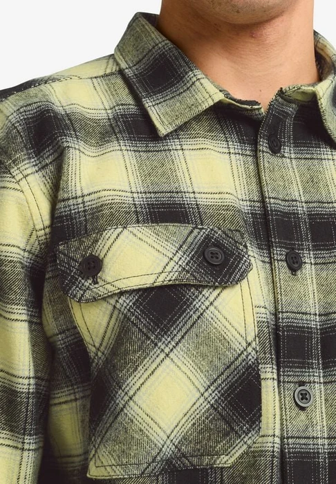 Jack Wolfskin Baja Flannel Hemd langarm check/lemon ice (Herren)