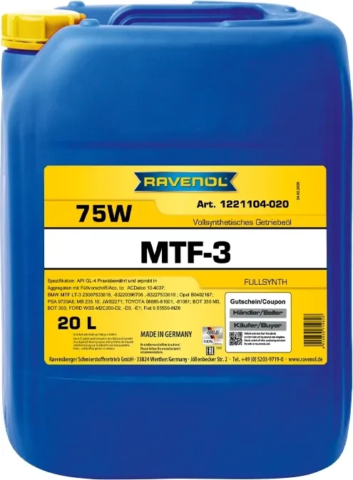 Ravenol MTF-3 SAE 75W 20l