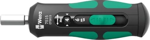 Wera Kraftform Serie 7500 7515 Safe-Torque Speed Drehmoment-Schraubendreher, 1/4"