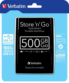 Verbatim Store 'n' Go Portable, schwarz, 500GB, USB 3.0 Micro-B