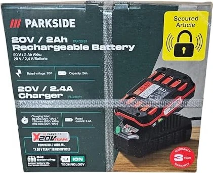 Parkside PAP 20 B1/PLG 20 C1 Starterset 20V, 2.0Ah, Li-Ionen, 1 Akku [2.0Ah] [40Wh]