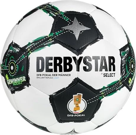Derbystar DFB-Pokal Brillant Replica Light Herren 2025/2026 Fußball weiß/schwarz/grün