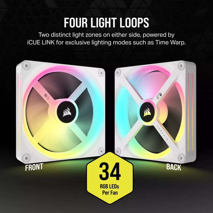 Corsair iCUE LINK QX140 RGB Expansion Kit, weiß, 140mm