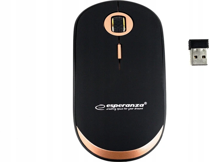 Esperanza Acrux Wireless 4D Optical Mouse schwarz/kupfer, USB