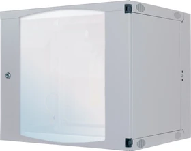 Intellinet Wandschrank 12HE, mit Schwenkrahmen, Sicherheitsglastür, hellgrau, 450mm tief
