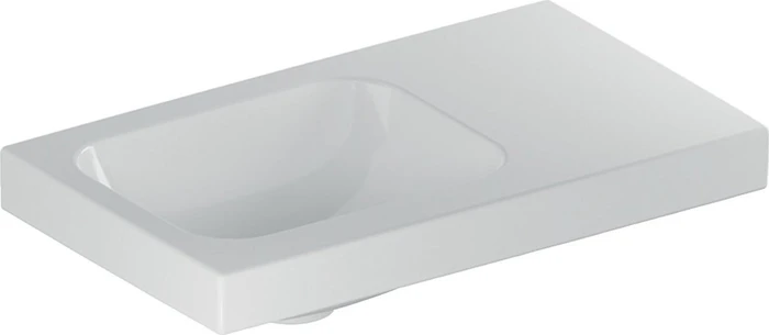 Geberit iCon Light Handwaschbecken 53cm mit Ablagefläche rechts, ohne Hahnloch, weiß/KeraTect
