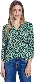 Street One Print mit Knopfleiste Shirt langarm hunter green (Damen)