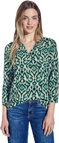 Street One Print mit Knopfleiste Shirt langarm hunter green (Damen)