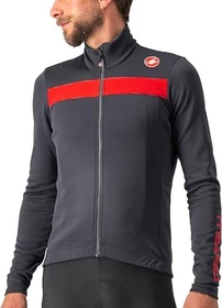 Castelli Puro 3 Trikot langarm dark grey/red reflex (Herren)
