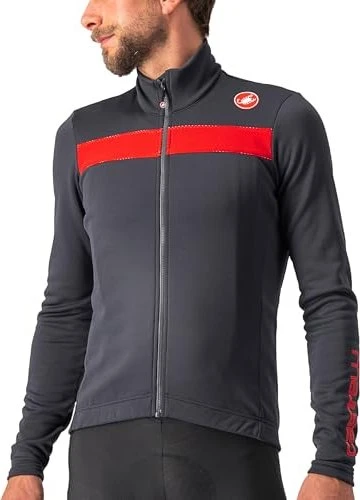 Castelli Puro 3 Trikot langarm dark grey/red reflex (Herren)