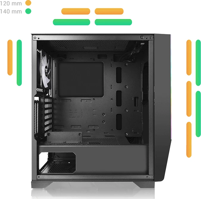 Thermaltake H550 TG ARGB, Glasfenster