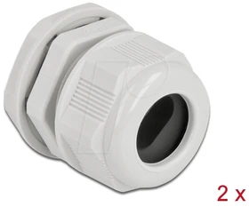DeLOCK Kabelverschraubung PG21 für Flachkabel, grau, 2 Stück