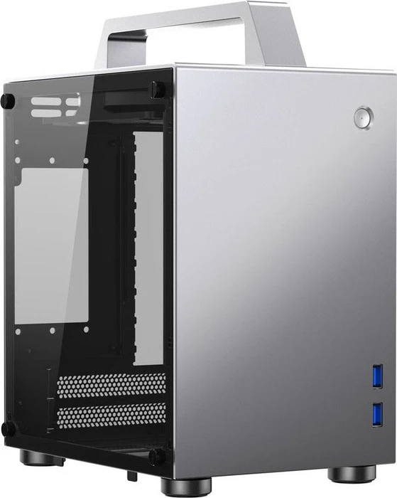 Jonsbo T8, silber, Glasfenster, Mini-ITX
