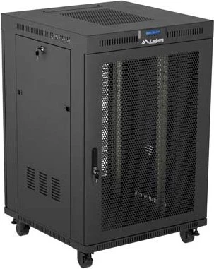 Lanberg 19" Rackschrank 22HE, LCD, freistehend, Flat Pack, V2, Gitternetztür, IP20, RAL 9004, 800mm tief