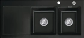 systemceram Mera Double Einbau Becken rechts nigra