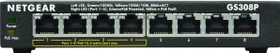 Netgear SOHO GS300 Desktop Gigabit Switch, 8x RJ-45, 53W PoE