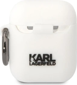 Karl Lagerfeld NFT Karl Head 3D Silicone Case für Apple AirPods 1/2 weiß