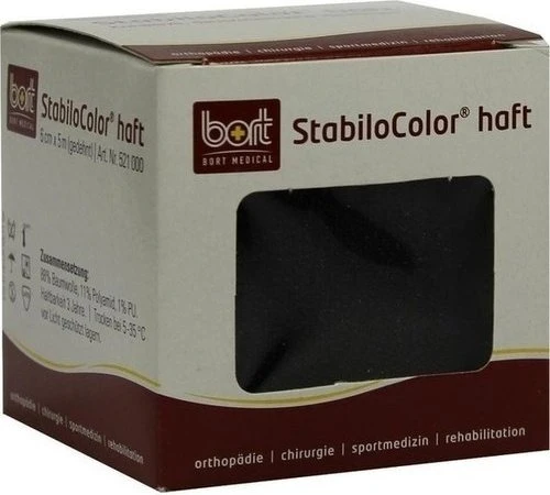 Bort Medical StabiloColor haft Bandage schwarz, 6cm x 5m, 1 Stück