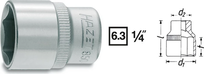 Hazet 850X-4.5 Hinox Außensechskant Steckschlüssel 1/4", 4.5x25mm