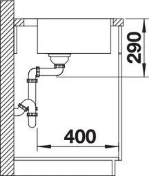 Blanco Andano 500-IF/A InFino Einbau Becken mittig mit Ablauffernbedienung edelstahl