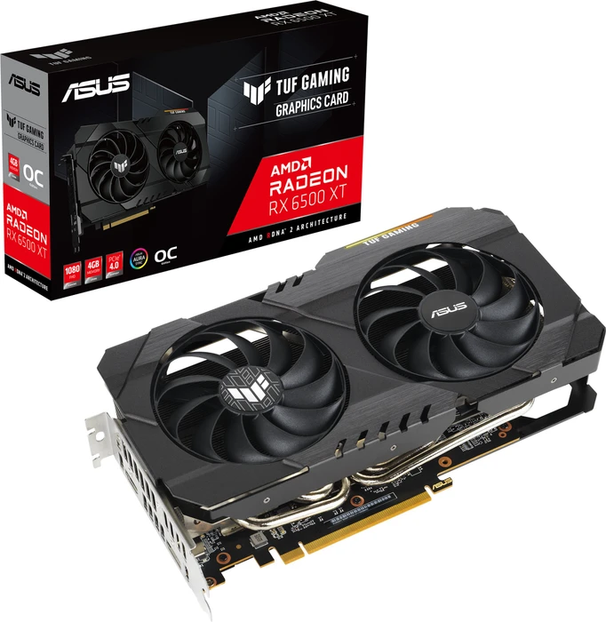 ASUS TUF Gaming Radeon RX 6500 XT OC, TUF-RX6500XT-O4G-GAMING, 4GB GDDR6, HDMI, DP