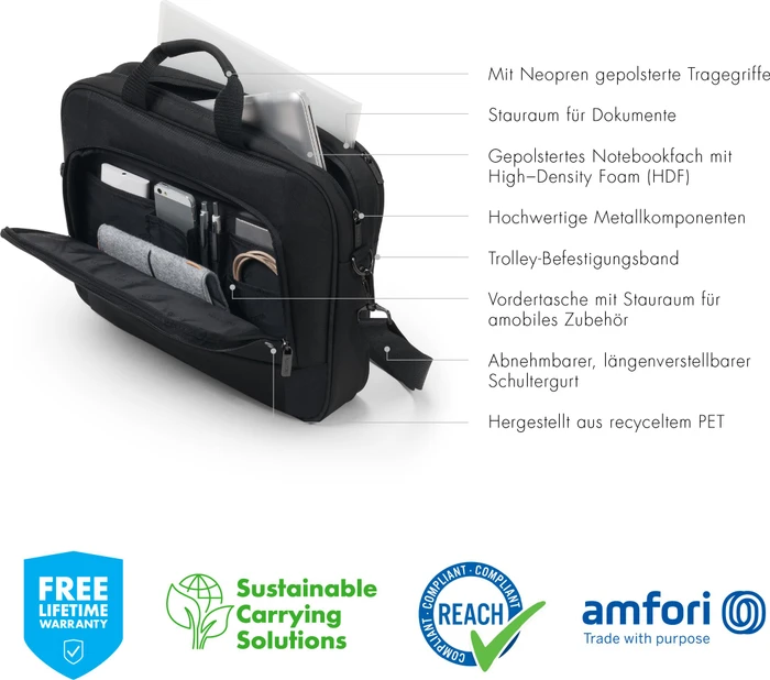 Dicota Eco Top Traveller Base 13-14.1" Notebooktasche, schwarz