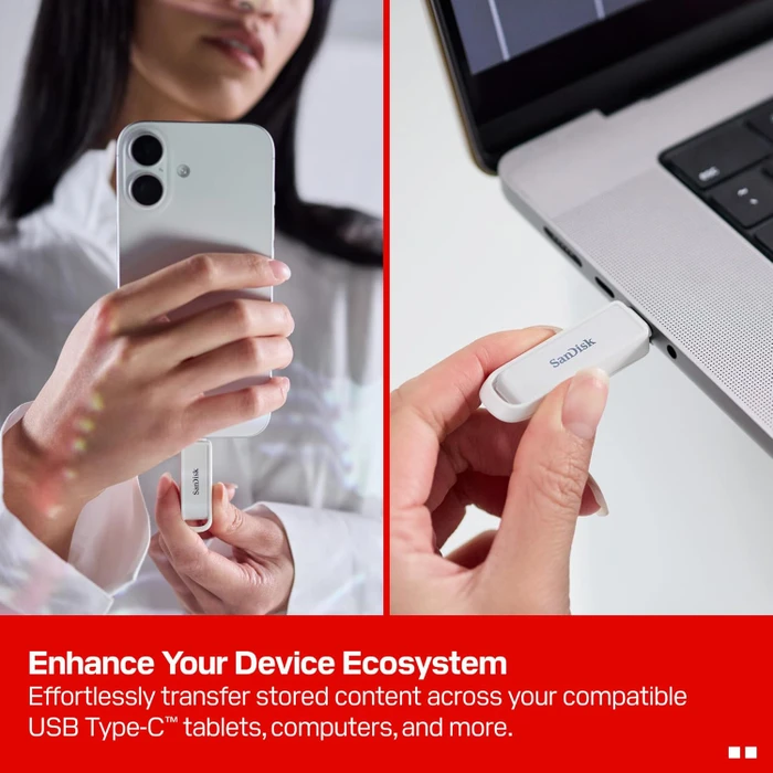 SanDisk Phone Drive with USB-C 1TB - Arctic White, USB-C, USB 3.2 Gen 1×1
