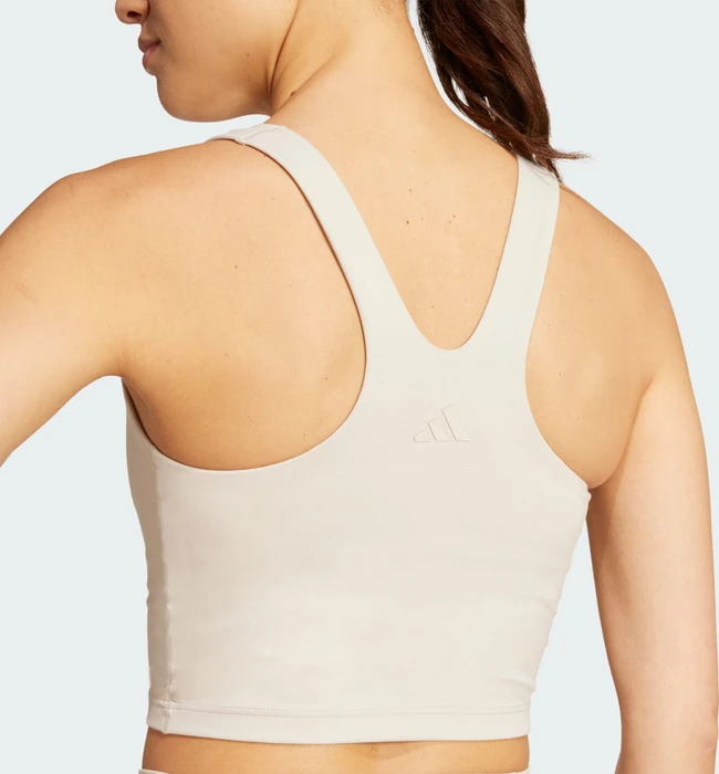 adidas All Me Medium-Support Bra Tanktop Sport-BH beige (Damen)
