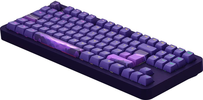 Dark Project ALU87B Celestial Gaming Keyboard, violett, LEDs RGB, g3ms Voidstone Silent, USB, DE
