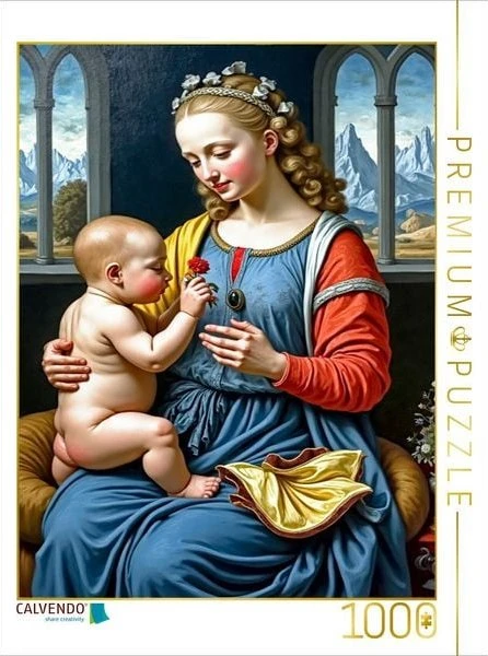 Calvendo Inspiriert von Leonardo da Vinci/Madonna mit der Nelke (um 1475)
