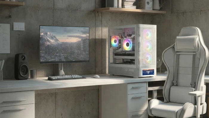 Modecom Volcano AQ500 ARGB White, Glasfenster