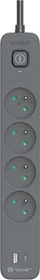 Tracer Surge protector TRACER Zebra mobile ready, 4-fach, 1.8m, graphit
