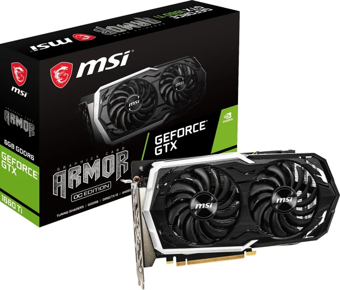 MSI GeForce GTX 1660 Ti Armor 6G OC, 6GB GDDR6, HDMI, 3x DP
