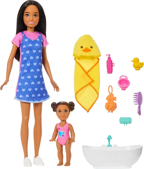 Mattel Barbie - Skipper Babysitters inkl. Spielset mit brünetter Puppe