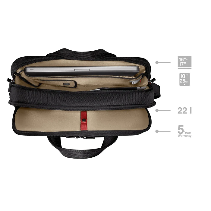 Wenger Meteor Brief 16-17" Laptop-Aktentasche, schwarz