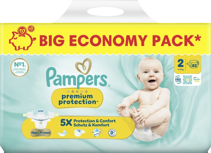 Pampers Premium Protection Gr.2 Einwegwindel, 4-8kg, 82 Stück