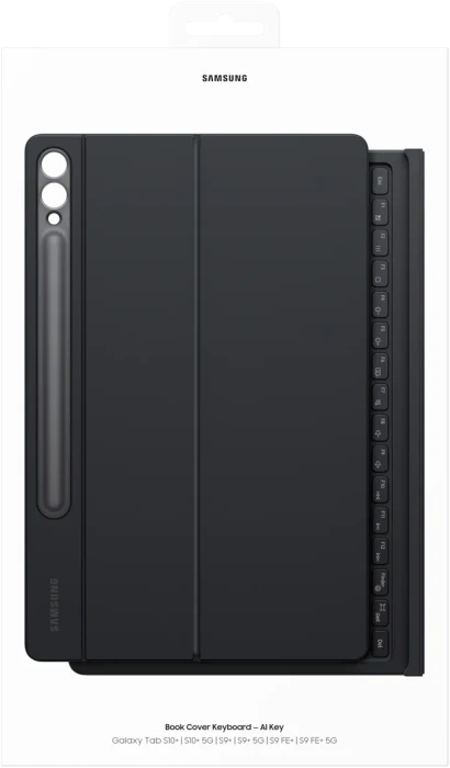Samsung EF-DX825 Book Cover Keyboard mit AI-Taste für Galaxy Tab S9+ / S9 FE+ / S10+, schwarz, DE