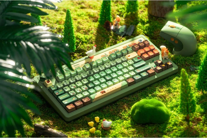 8BitDo Retro 87 Mechanical Keyboard, Forest Wonder, grün, Core Green Tactile, USB/Bluetooth, US