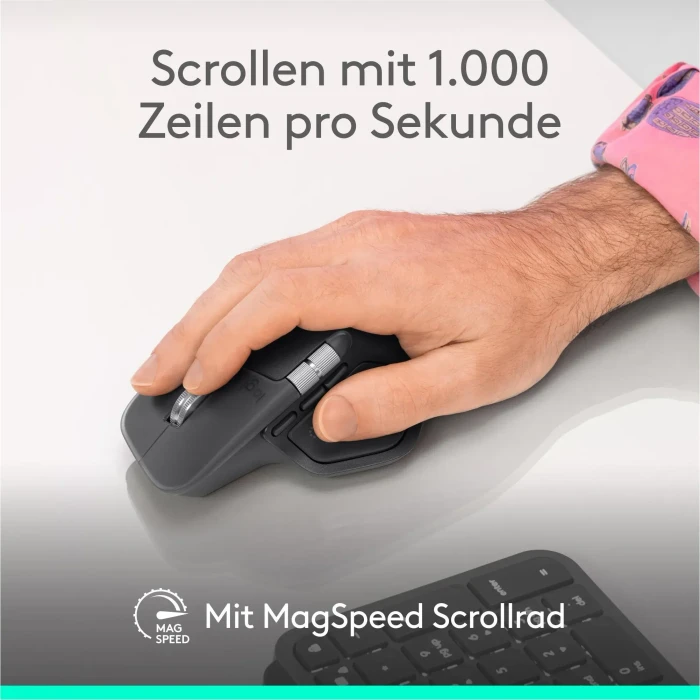 Logitech MX Master 4 Graphite, dunkelgrau, Logi Bolt, USB/Bluetooth